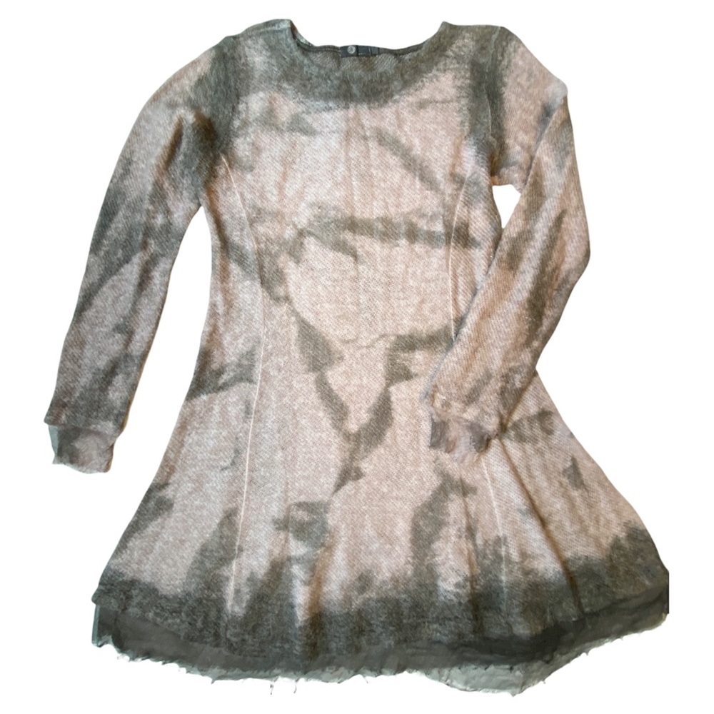 M For Bolide Pink Gray Silk Sweater Dress